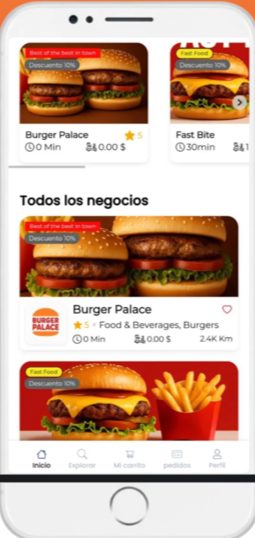 App Shiba Eats en teléfono